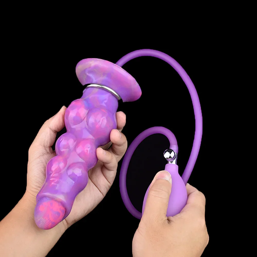 Luminous Ovipositor Toy Silicone Anal Plug Beads Knot Animal Dildo Lay-Egg Fantasy Inflated Push Butt Plug Adult Sex Shop