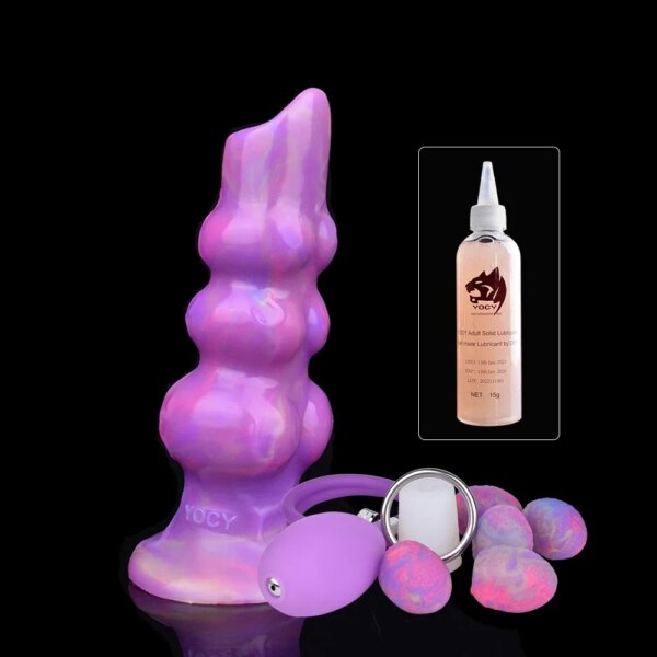 Luminous Ovipositor Toy Silicone Anal Plug Beads Knot Animal Dildo Lay-Egg Fantasy Inflated Push Butt Plug Adult Sex Shop