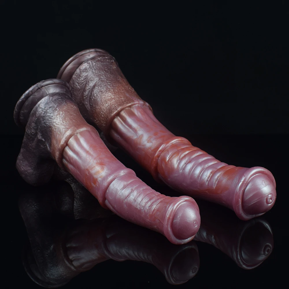 FAAK 35cm Long Horse Dildo With Sucker Silicone Multi Color Anal Plug Large Fantasy Penis Female Masturbator Sex Toys Shop