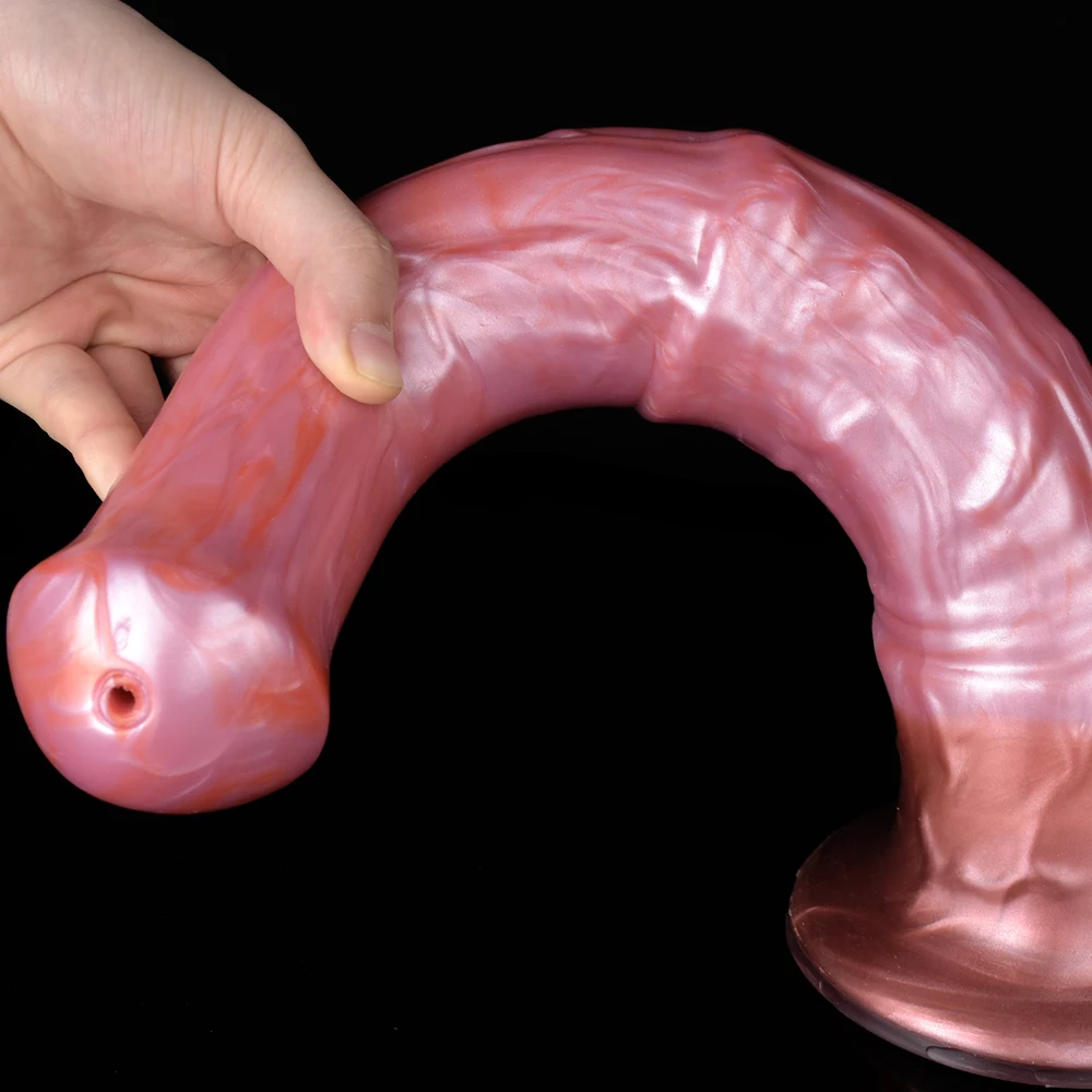 FAAK Large Fantasy Horse Squirting Penis With Suction Cup Size S M L Long Ejaculation Dildo Soft Silicone Anal Plug Spray Liquid