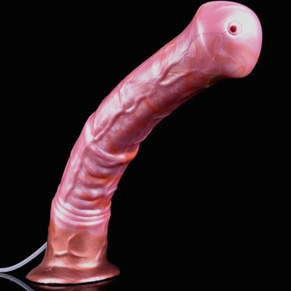 Large Fantasy Horse Squirting Penis With Suction Cup Size S M L Long Ejaculation Dildo Soft Silicone Anal Plug Spray Liquid
