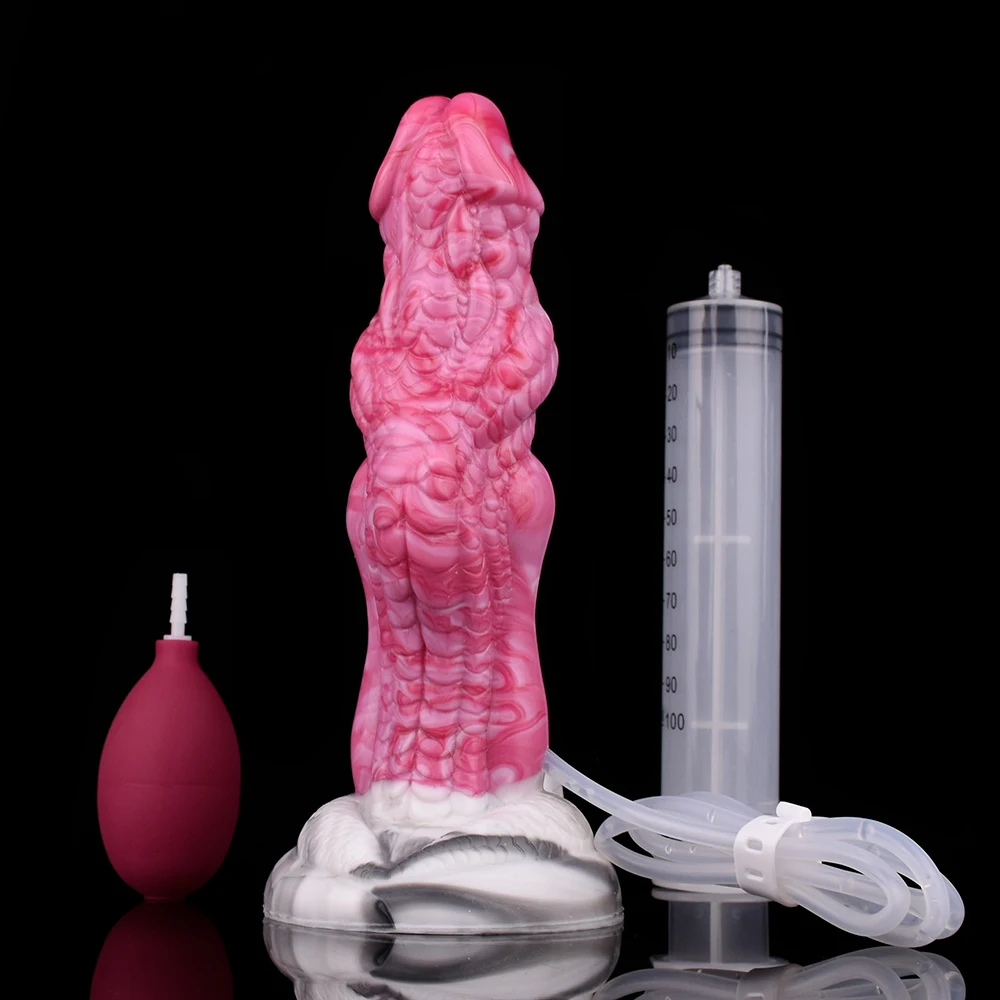 FAAK Fantasy dragon Knot Ejaculation Dildo Anal Dildo Silicone Squirting Penis With Sucker Spray Liquid Sex Toys For Women FAAK Fantasy dragon Knot Ejaculation Dildo Anal Dildo Silicone Squirting Penis With Sucker Spray Liquid Sex Toys For Women