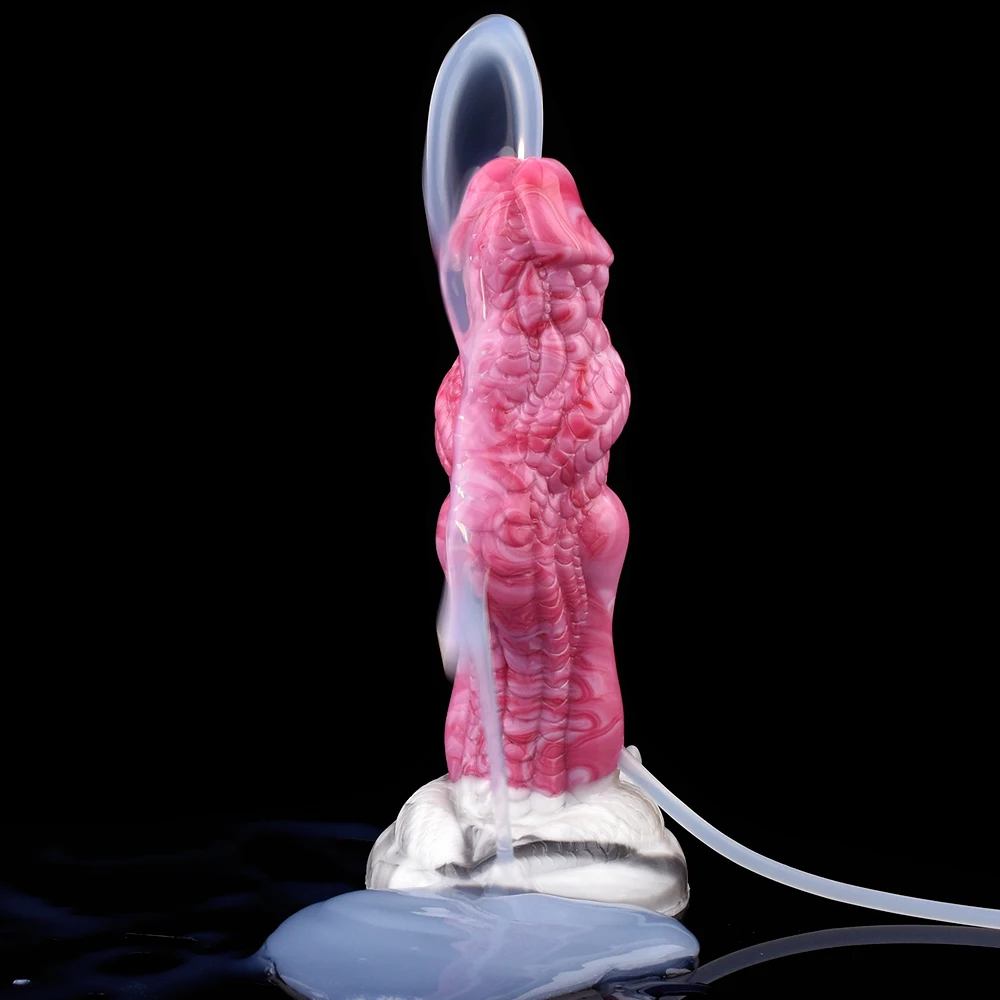 FAAK Fantasy dragon Knot Ejaculation Dildo Anal Dildo Silicone Squirting Penis With Sucker Spray Liquid Sex Toys For Women FAAK Fantasy dragon Knot Ejaculation Dildo Anal Dildo Silicone Squirting Penis With Sucker Spray Liquid Sex Toys For Women
