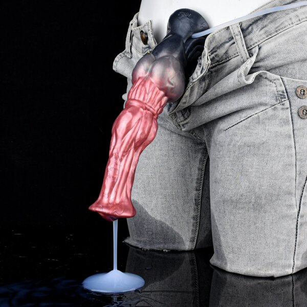 11.8 " Cumshot Horse Dildo with Suction Cup, Realistic Vein Detail with Knot Animal Dildo for Female Fantasy Play, Hands-Free