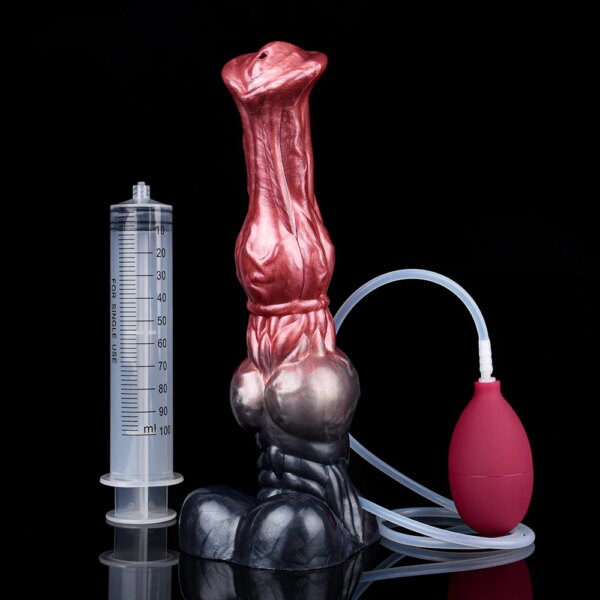 11.8 " Cumshot Horse Dildo with Suction Cup, Realistic Vein Detail with Knot Animal Dildo for Female Fantasy Play, Hands-Free