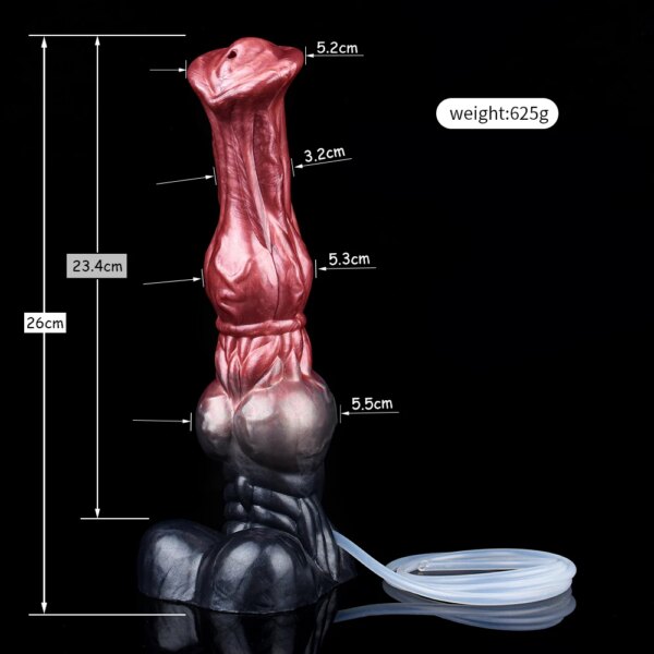11.8 " Cumshot Horse Dildo with Suction Cup, Realistic Vein Detail with Knot Animal Dildo for Female Fantasy Play, Hands-Free