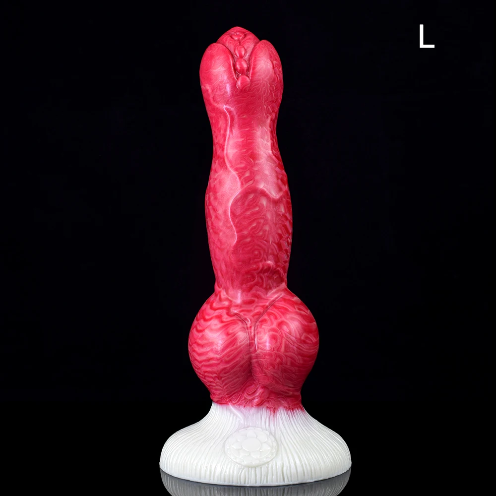 FAAK Large Knot Dog Penis With Sucker 3 Size Realistic Silicone Animal Fantasy Dildo Long Anal Plug Sex Toys For Women