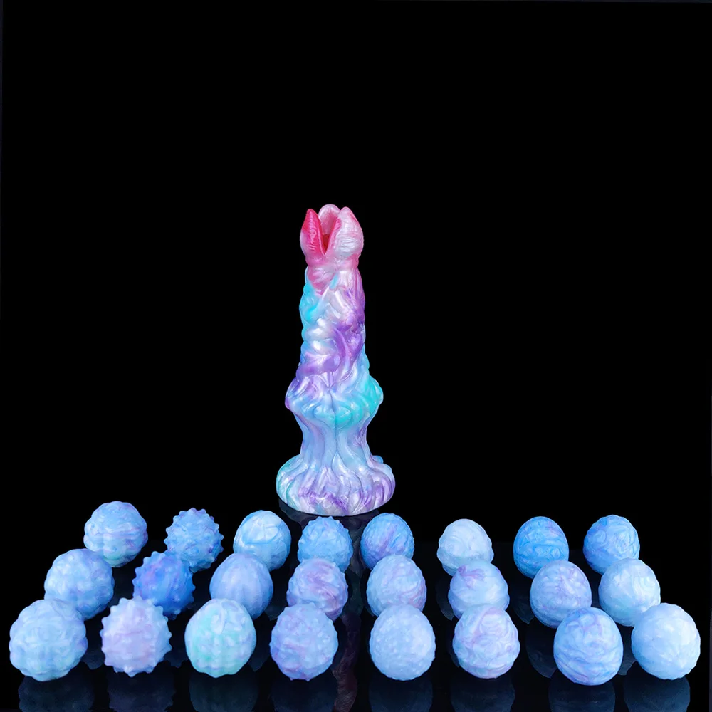 YOCY Ovipositor Lay Eggs Dildo Silicone Anal Vaginal Masturbator Fantasy Hand-Push Ovipositor Sex Toy For Couples Games