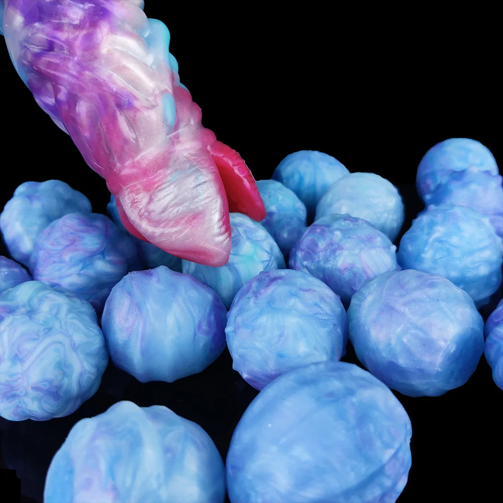 YOCY Ovipositor Lay Eggs Dildo Silicone Anal Vaginal Masturbator Fantasy Hand-Push Ovipositor Sex Toy For Couples Games