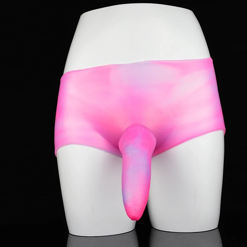 Super Long Strap On Anal Plug Wolf Dog Dildo Panties Silicone Fantasy Animal Penis Pants Pink Sissy Training Sex Toys For Women