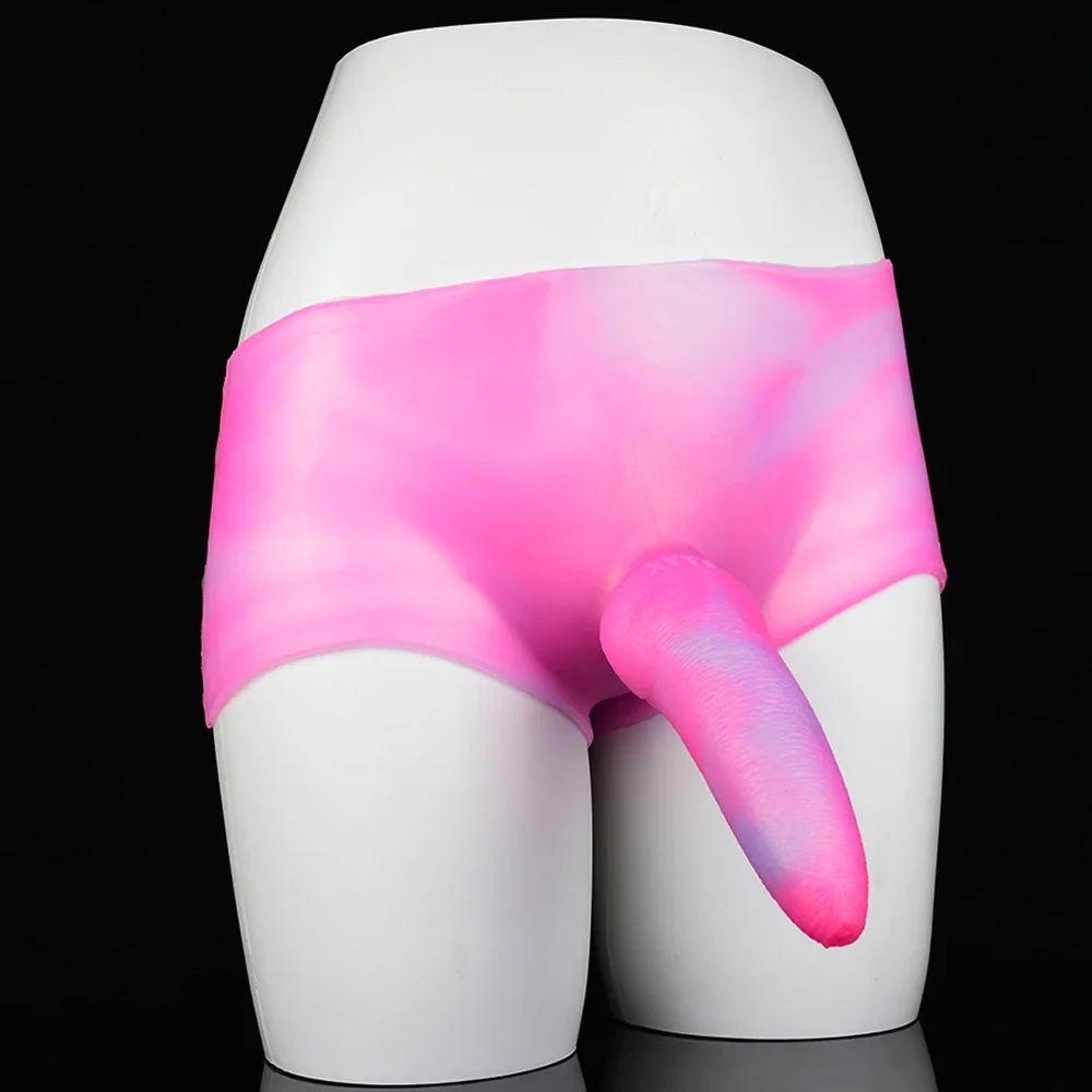 Super Long Strap On Anal Plug Wolf Dog Dildo Panties Silicone Fantasy Animal Penis Pants Pink Sissy Training Sex Toys For Women