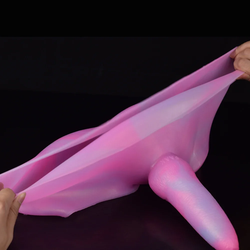 Super Long Strap On Anal Plug Wolf Dog Dildo Panties Silicone Fantasy Animal Penis Pants Pink Sissy Training Sex Toys For Women
