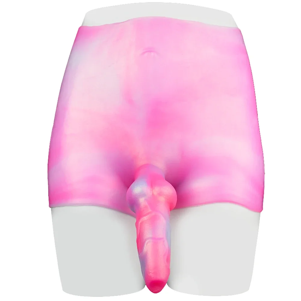 Super Long Strap On Anal Plug Wolf Dog Dildo Panties Silicone Fantasy Animal Penis Pants Pink Sissy Training Sex Toys For Women