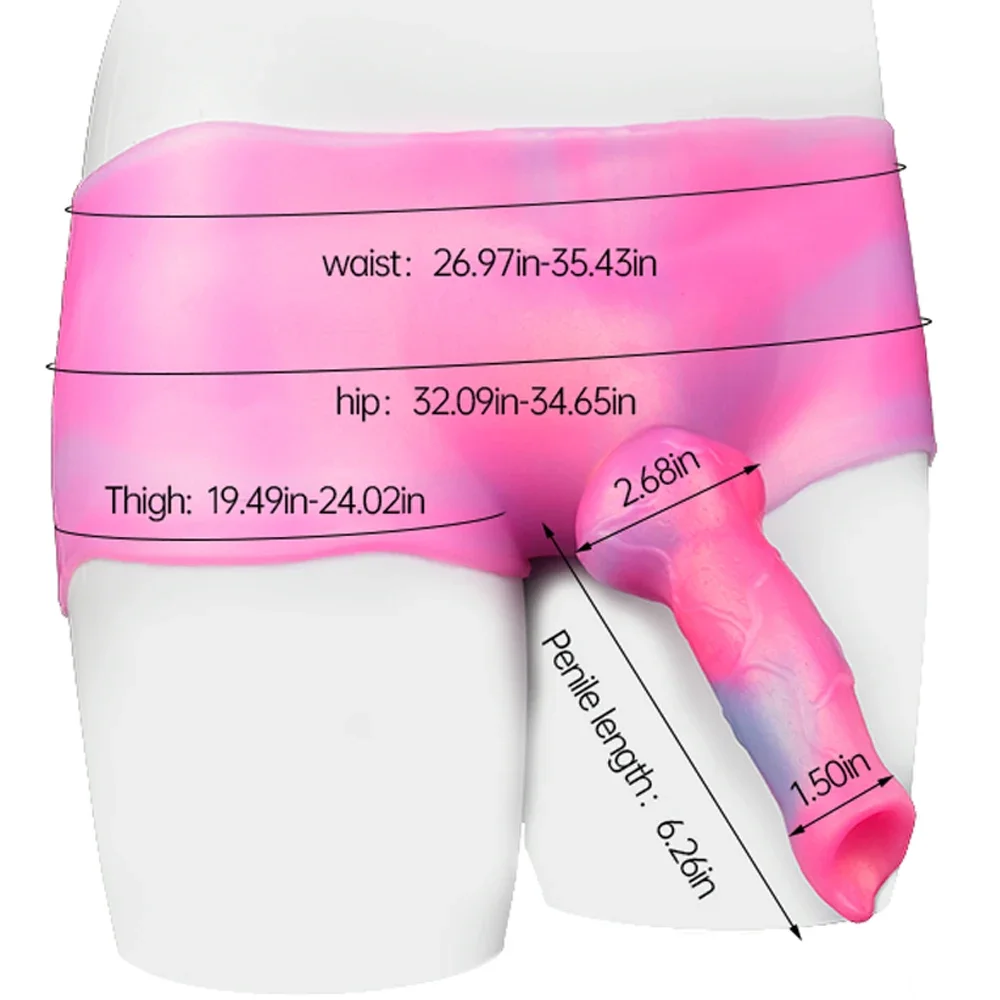 Super Long Strap On Anal Plug Wolf Dog Dildo Panties Silicone Fantasy Animal Penis Pants Pink Sissy Training Sex Toys For Women