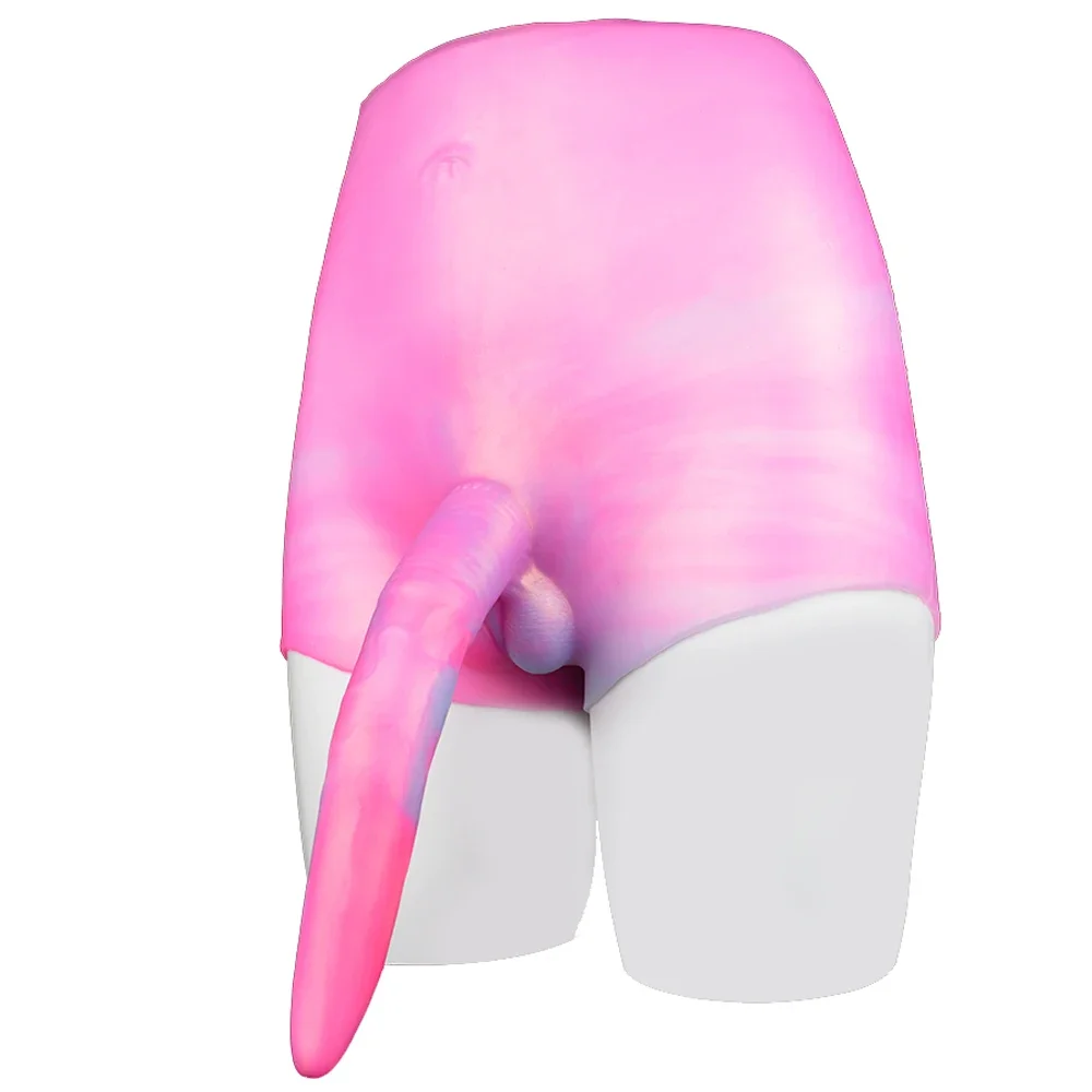 Super Long Strap On Anal Plug Wolf Dog Dildo Panties Silicone Fantasy Animal Penis Pants Pink Sissy Training Sex Toys For Women