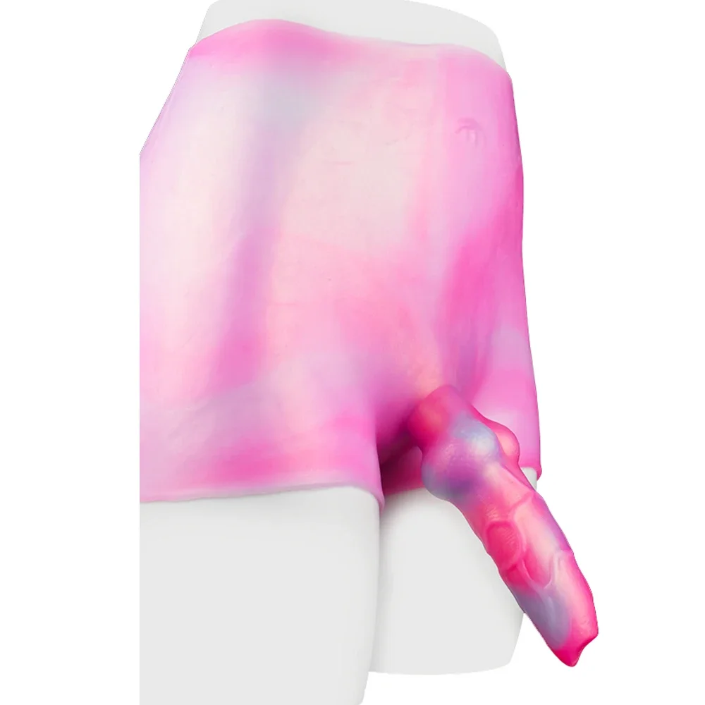 Super Long Strap On Anal Plug Wolf Dog Dildo Panties Silicone Fantasy Animal Penis Pants Pink Sissy Training Sex Toys For Women