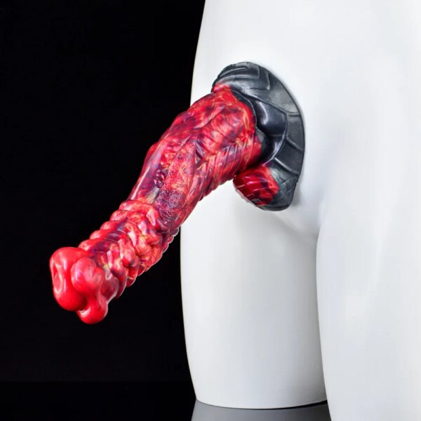 Thick Horse Dildos With Sucker Silicone Fire Dragon Penis Curved Deep Texture Anal Plug Prostate Massage Fantasy Sex Toys