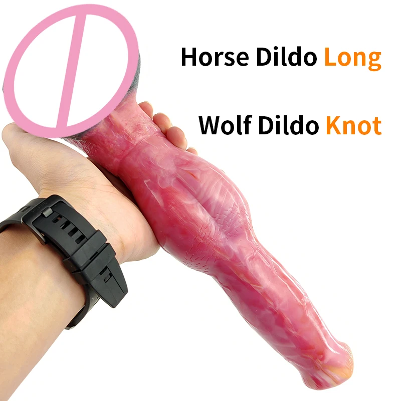 YOCY Long Horse Dildo Knot Wolf Animal Dildio For Women Pleasure Silicone Gory Raw Meat Fantasy Anal Butt Plug Masturbator Adult