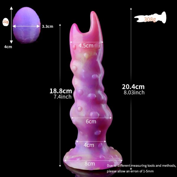 Fantasy Dog Anal Sex Ovipositor Toy Lay Eggs Luminous Dildo Alien Adult Knot Penis Masturbation For Man Women