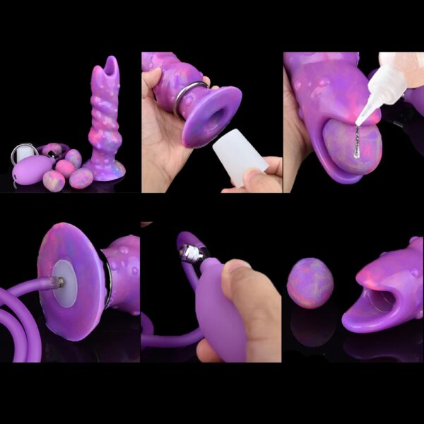 Fantasy Dog Anal Sex Ovipositor Toy Lay Eggs Luminous Dildo Alien Adult Knot Penis Masturbation For Man Women