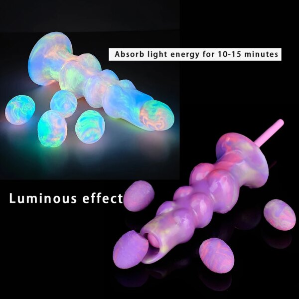 Big Knot Anal Plug Ovipositor Toy Hand-Push Lay-Egg Animal Dildo Fantasy Glowing In The Dark Masturbator Sex Toy For Adult