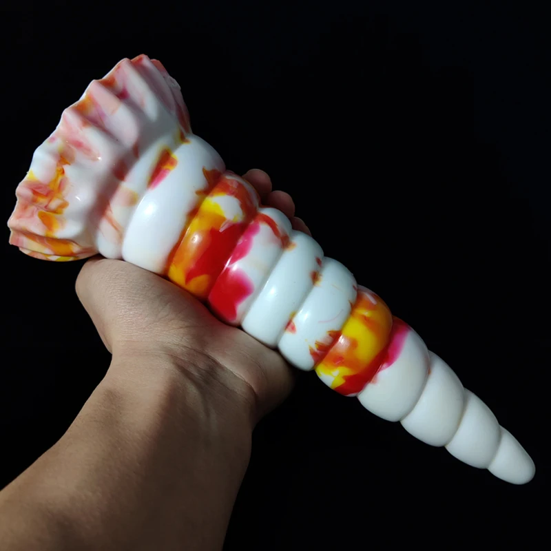 YOCY Large Anal Toy Silicone Soft Butt Plug Expander Stimulator Prostate Sex Toy For Men Unicorn Spiral Fantasy Animal Dildo