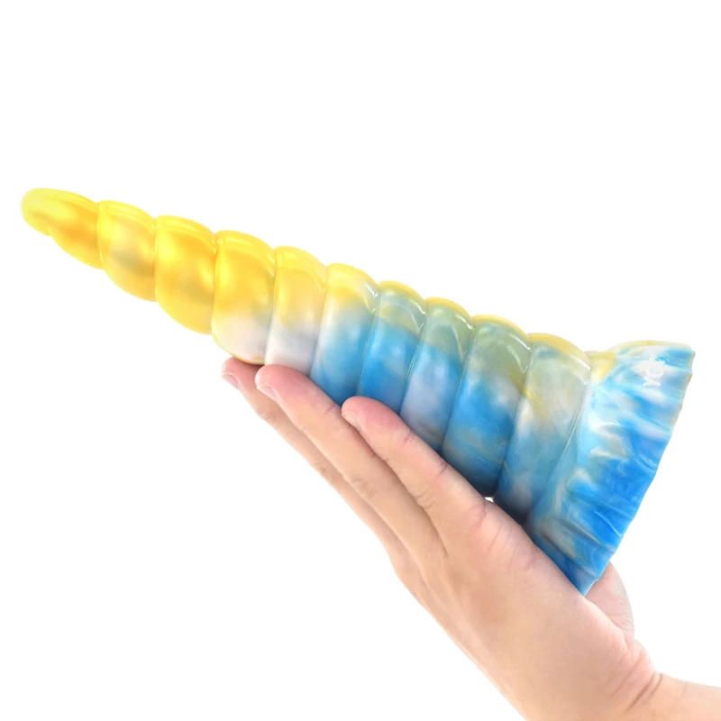 YOCY Large Anal Toy Silicone Soft Butt Plug Expander Stimulator Prostate Sex Toy For Men Unicorn Spiral Fantasy Animal Dildo