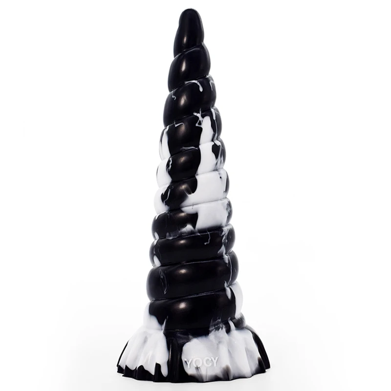 YOCY Large Anal Toy Silicone Soft Butt Plug Expander Stimulator Prostate Sex Toy For Men Unicorn Spiral Fantasy Animal Dildo