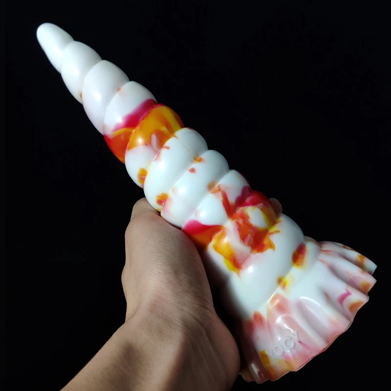 YOCY Large Anal Toy Silicone Soft Butt Plug Expander Stimulator Prostate Sex Toy For Men Unicorn Spiral Fantasy Animal Dildo