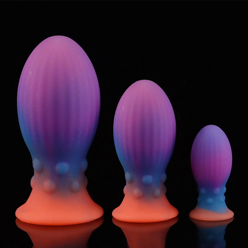 Colorful Dragon Egg Anal Plug Fantasy Butt Plug Prostate Massager Anal Dilator Stimulator Silicone Dildo Sex Toys For Men Women