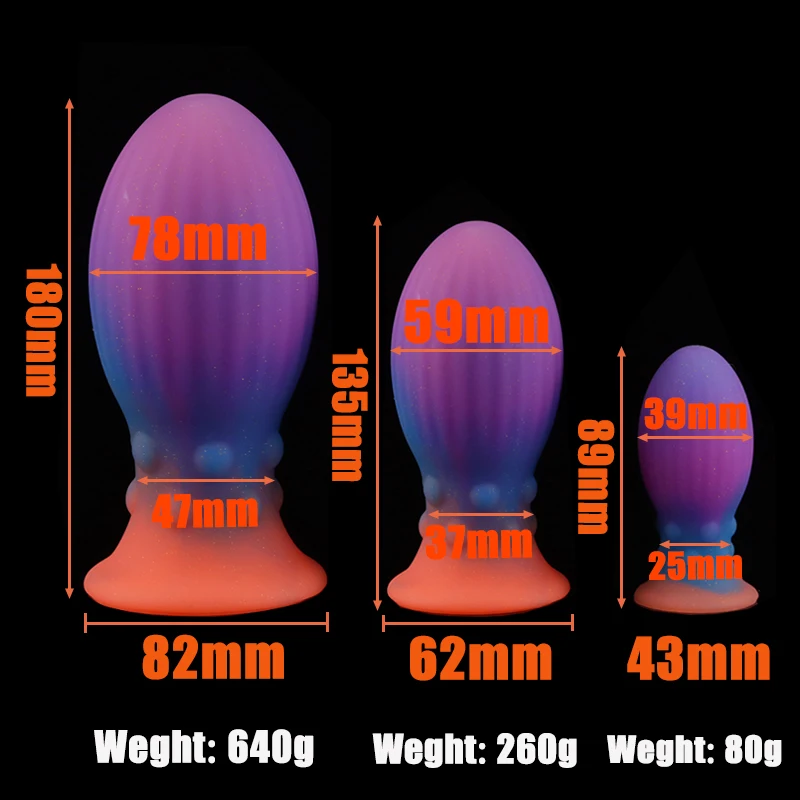 Colorful Dragon Egg Anal Plug Fantasy Butt Plug Prostate Massager Anal Dilator Stimulator Silicone Dildo Sex Toys For Men Women