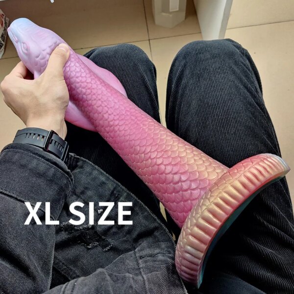 Realistic Cobra Snake Monster Dildo Giant Fantasy Butt Plug Soft Silicone Anal Fetish Sex Toy For Men With Suction Cup