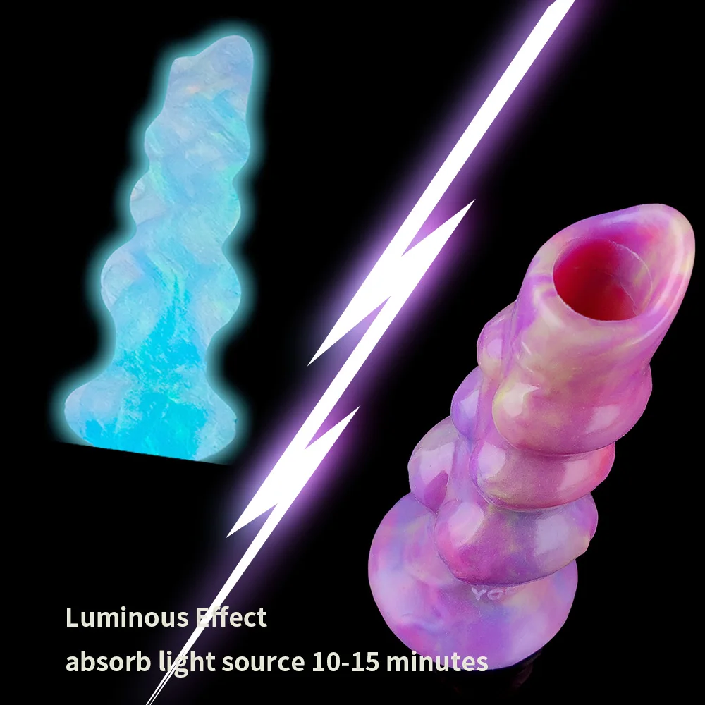YOCY Big Knot Anal Plug Ovipositor Toy Hand-Push Lay-Egg Animal Dildo Fantasy Glowing In The Dark Masturbators Toy For Women Man