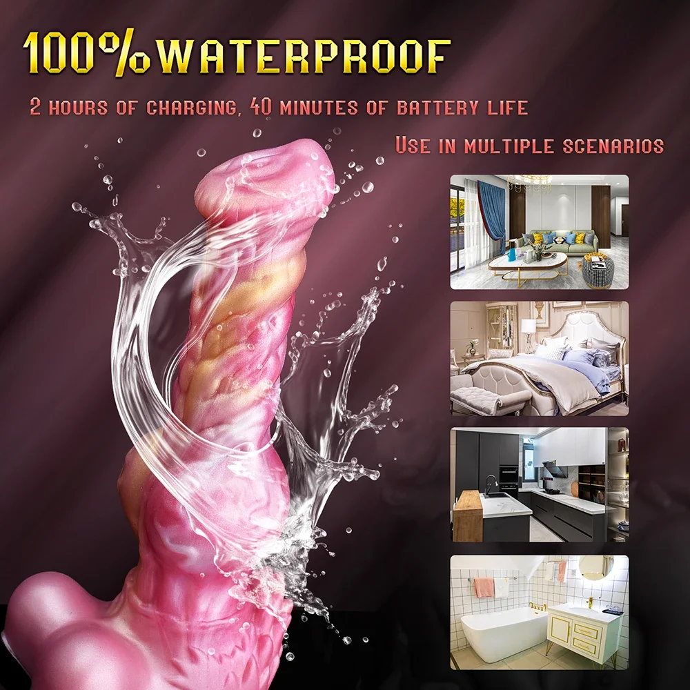 FAAK Wireless control Telescoping Vibrator Silicone Fantasy Big Knot Dog Dildo With Suction Cup Female Masturbator Anal Massage