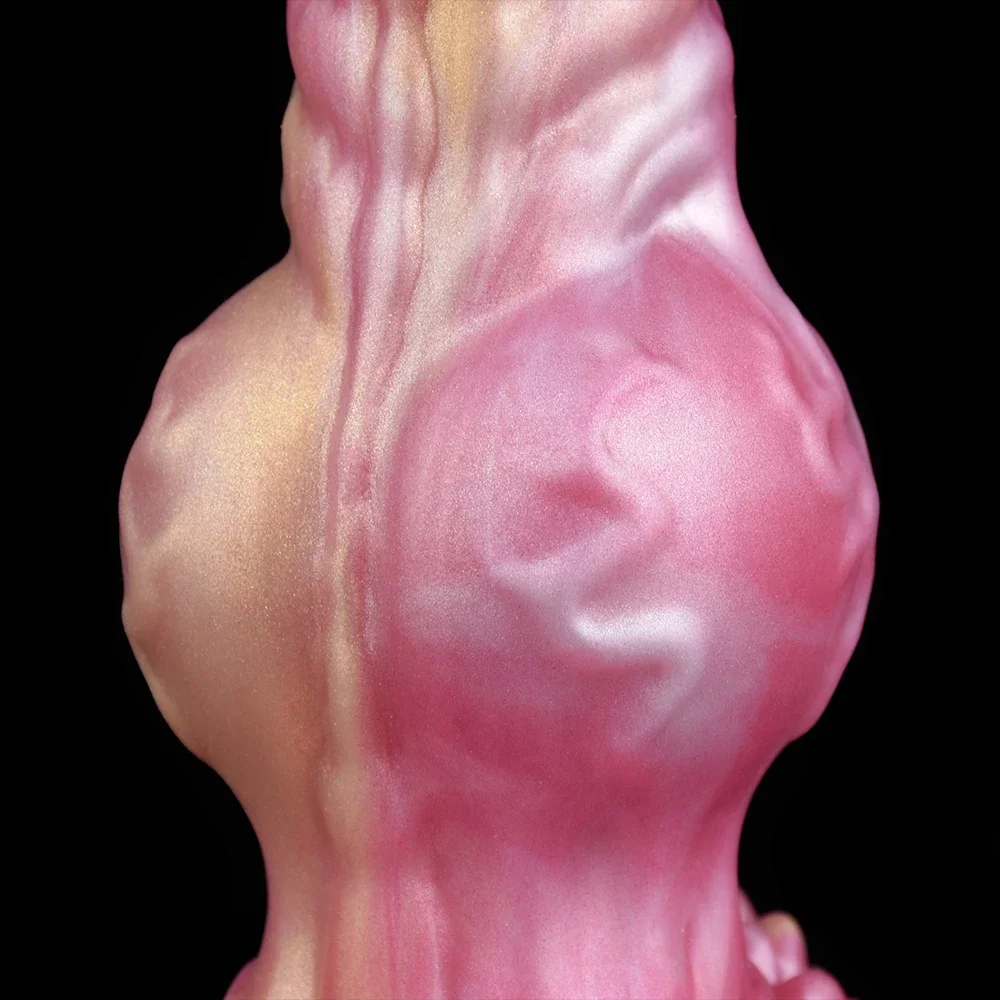 FAAK Wireless control Telescoping Vibrator Silicone Fantasy Big Knot Dog Dildo With Suction Cup Female Masturbator Anal Massage
