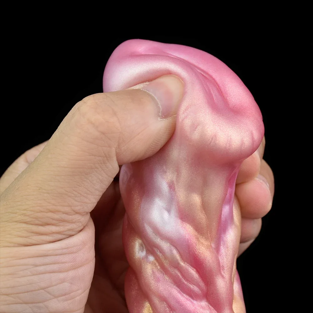FAAK Wireless control Telescoping Vibrator Silicone Fantasy Big Knot Dog Dildo With Suction Cup Female Masturbator Anal Massage