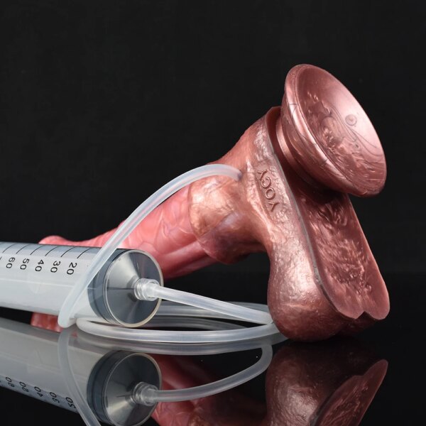 Horse Squirt Dildo With Suction Cup Silicone Ejaculation Animal Penis Fantasy Sex Toys Spray Liquid Fuction Anal Massage