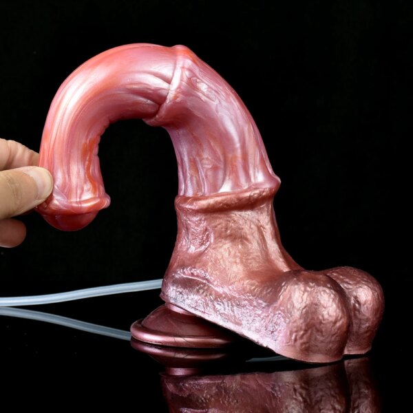 Horse Squirt Dildo With Suction Cup Silicone Ejaculation Animal Penis Fantasy Sex Toys Spray Liquid Fuction Anal Massage