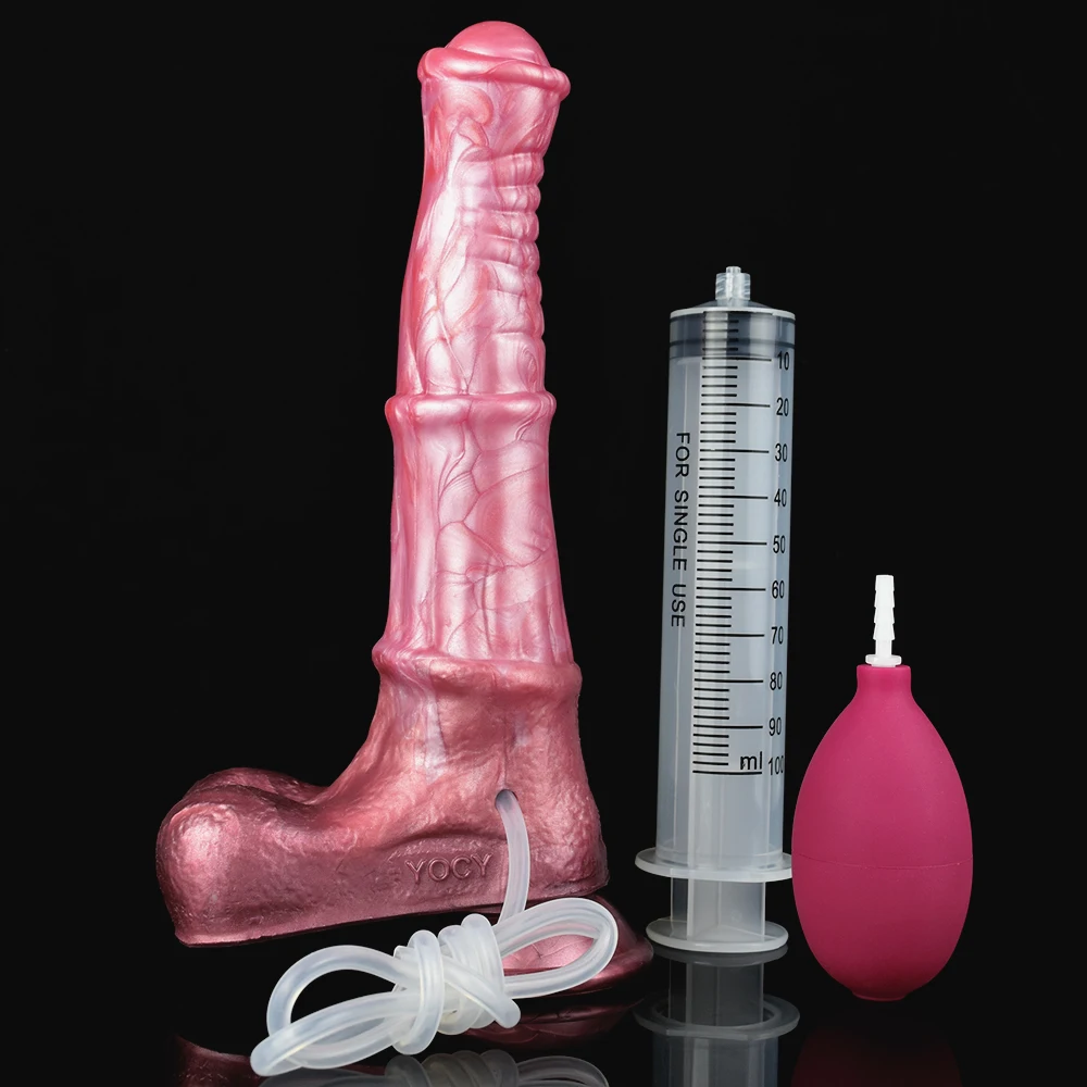 FAAK Horse Squirt Dildo With Suction Cup Silicone Ejaculation Animal Penis Fantasy Sex Toys Spray Liquid Fuction Anal Massage