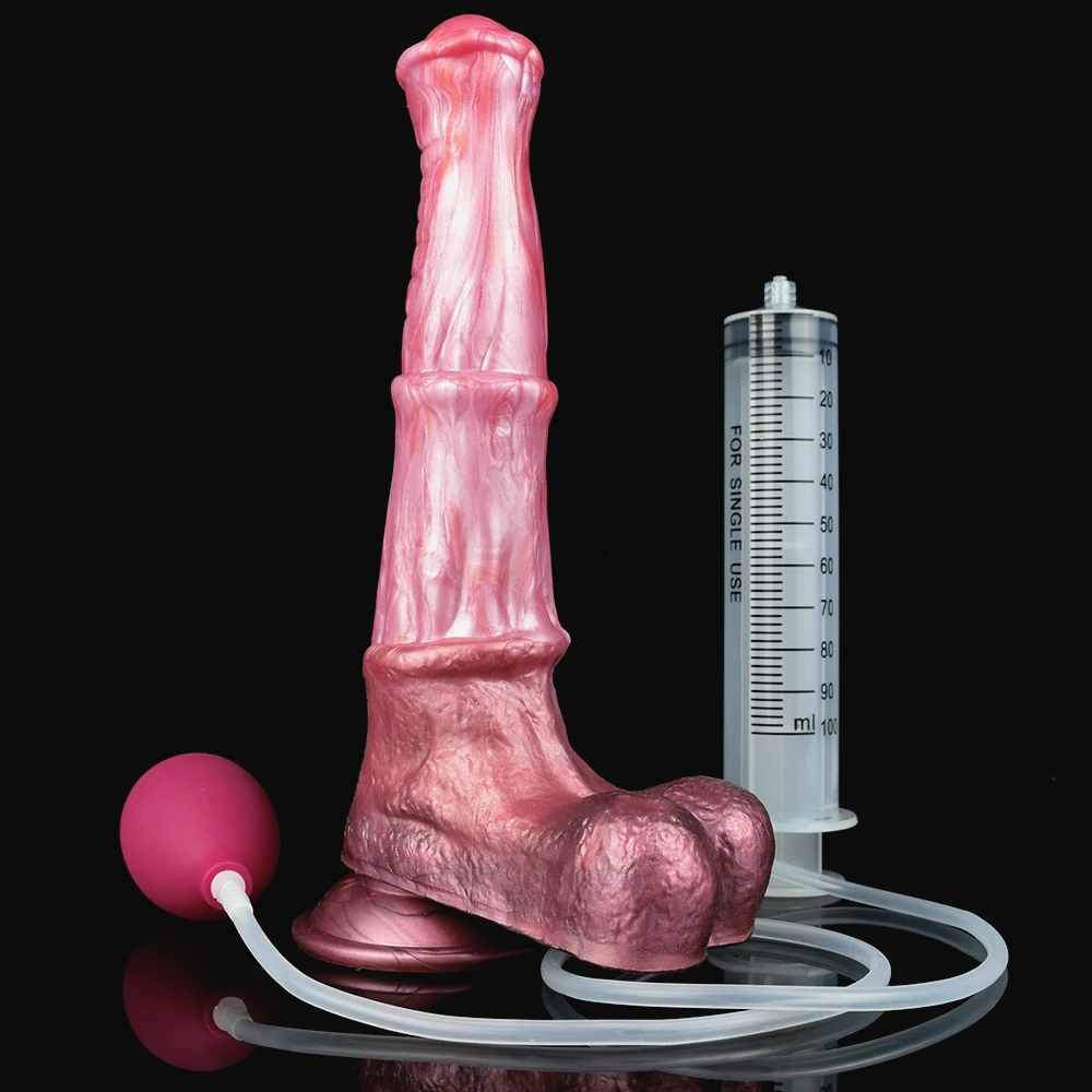 FAAK Horse Squirt Dildo With Suction Cup Silicone Ejaculation Animal Penis Fantasy Sex Toys Spray Liquid Fuction Anal Massage