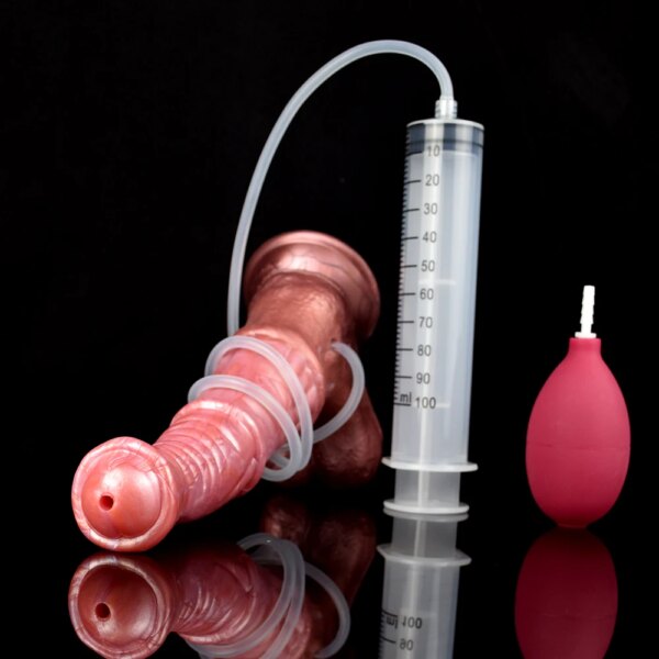 Horse Squirt Dildo With Suction Cup Silicone Ejaculation Animal Penis Fantasy Sex Toys Spray Liquid Fuction Anal Massage