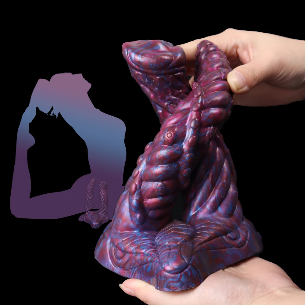 FAAK Large Double Dildo Fantasy Animal Penis Silicone Multi Color Huge Anal Plug Sex Toys For Lesbian Female Masturbator FAAK Large Double Dildo Fantasy Animal Penis Silicone Multi Color Huge Anal Plug Sex Toys For Lesbian Female Masturbator