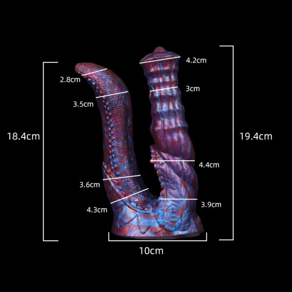Large Double Dildo Fantasy Animal Penis Silicone Multi Color Huge Anal Plug Sex Toys For Lesbian Female Masturbator