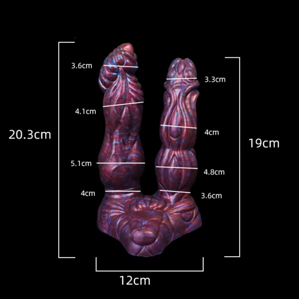Large Double Dildo Fantasy Animal Penis Silicone Multi Color Huge Anal Plug Sex Toys For Lesbian Female Masturbator