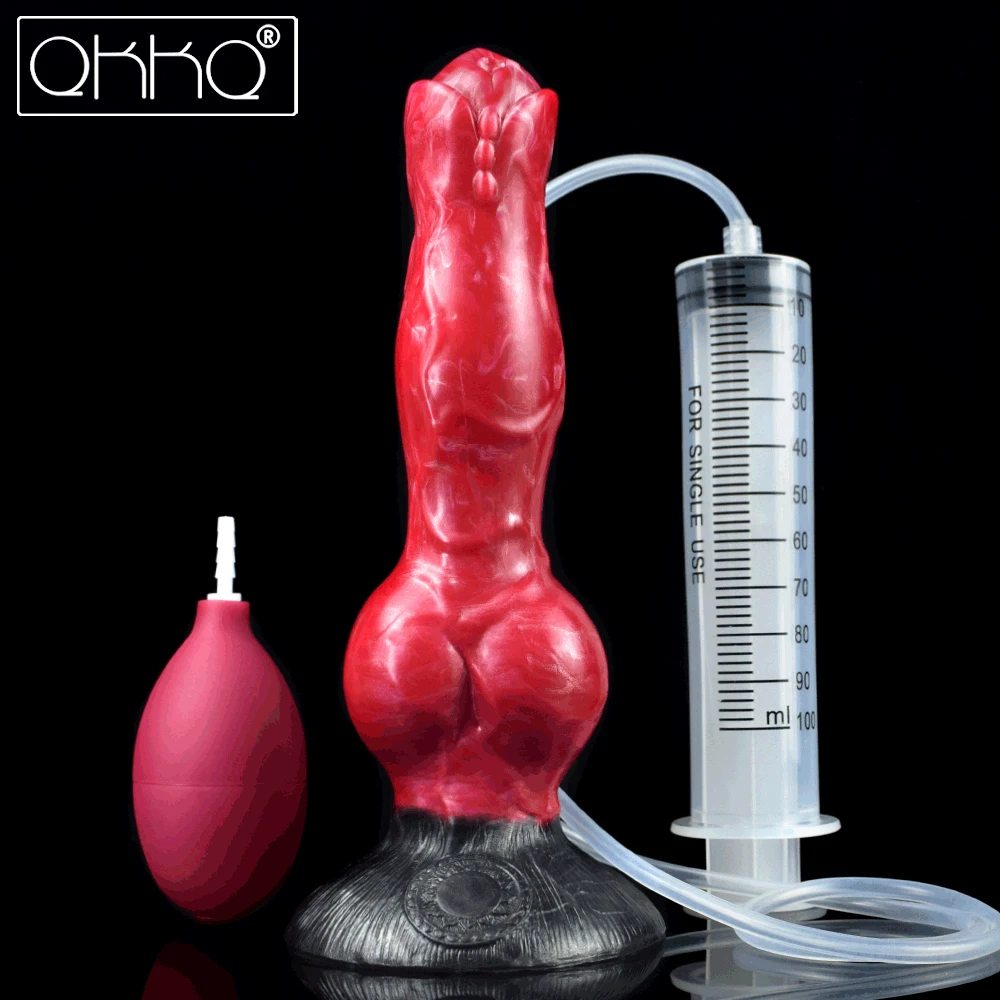 QKKQ Sex toys Injection Anal plug Fantasy Dog dildo Sex toys for women Anal Masturbators Adult toys Monster dildo Tail plug