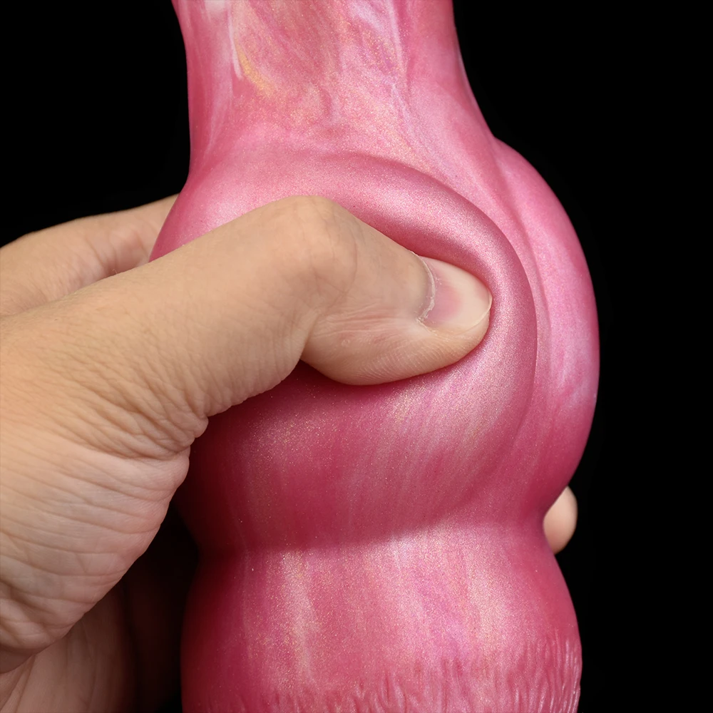 FAAK Silicone Fantasy Dog Knot Penis With Suction Cup Wireless Control Telescoping Vibrating Dildo Anal Plug For Women Men