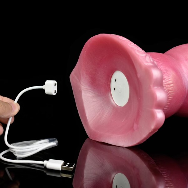 Silicone Fantasy Dog Knot Penis With Suction Cup Wireless Control Telescoping Vibrating Dildo Anal Plug For Women Men