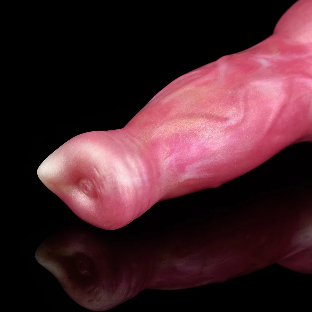 FAAK Silicone Fantasy Dog Knot Penis With Suction Cup Wireless Control Telescoping Vibrating Dildo Anal Plug For Women Men