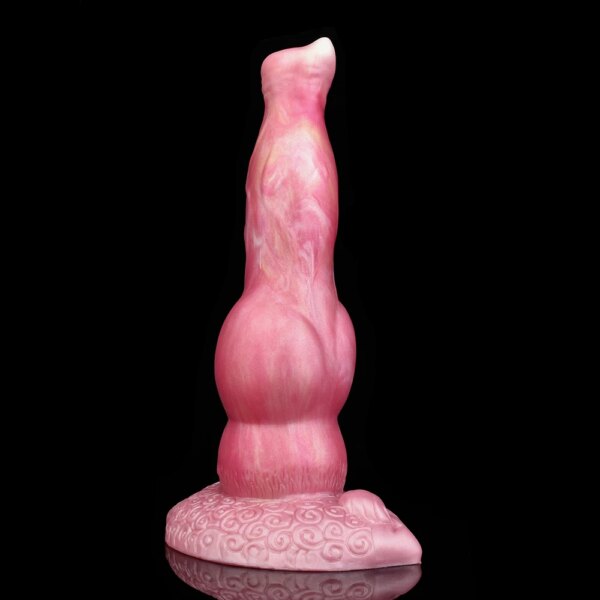 Silicone Fantasy Dog Knot Penis With Suction Cup Wireless Control Telescoping Vibrating Dildo Anal Plug For Women Men