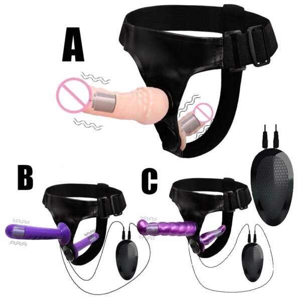 Double Penis Realistic Dildos Strapon Ultra Elastic Harness Belt Strap On Big Dildo Vibrator Adult Sex Toys For Woman Lesbian